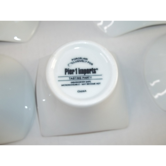 Pier 1 Import White Porcelain Tasting Sampling Condiment Party Bowls Set of 5 - Picture 4 of 9